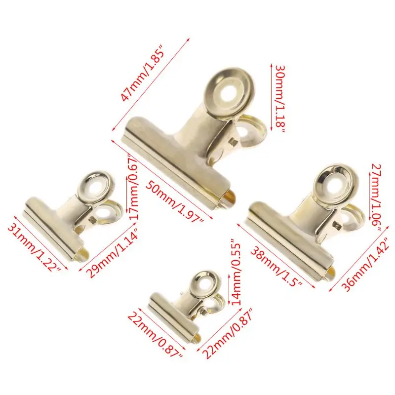 5pcs Metal Bulldog Grip Clips Food Bag Sealing Clamps File Ticket Binder Picture Money Organizer Kitchen Office School Supplies