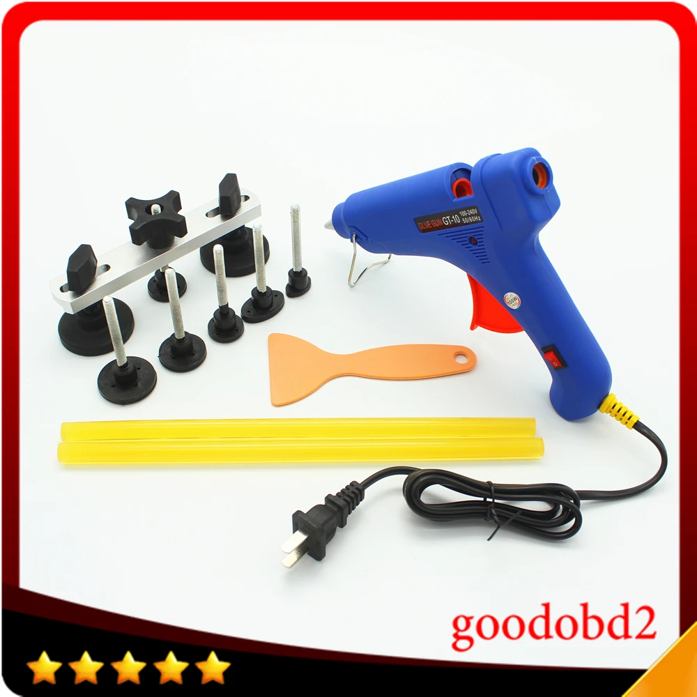 Paintless Dent Repair Puller Remover Pulling Bridge Dent Removal Hand Tool Kit with Glue Sticks Hot Melt Glue Gun