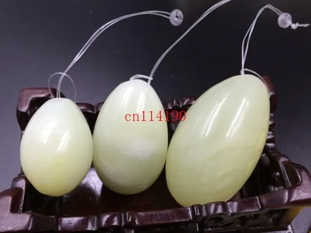 3PCS Drilled natural jade eggs massage yoni eggs For Face Body Massage kegel exercise