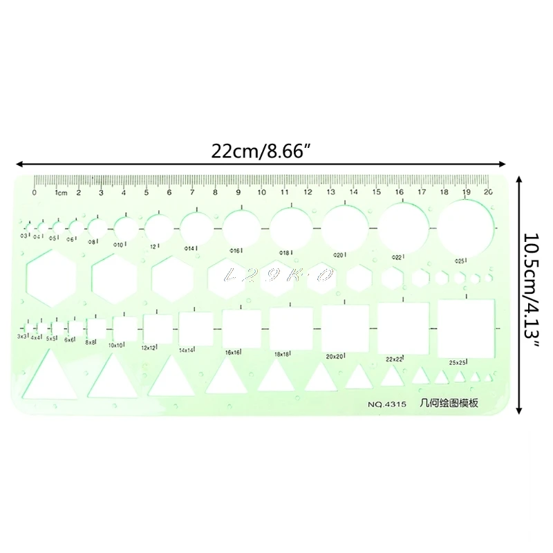 Plastic Ruler Geometric Plastic Circles Squares Hexagons Triangle Template Ruler Drawing