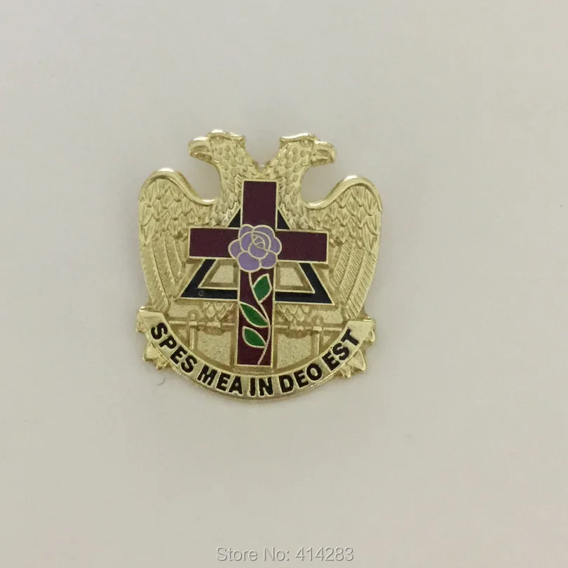 

100pcs 22.3mm Scottish Rite Rose Croix Cross 32 Degree Masonic Masonry Brooches and Pins Unique Freemason Lapel Pin Badge