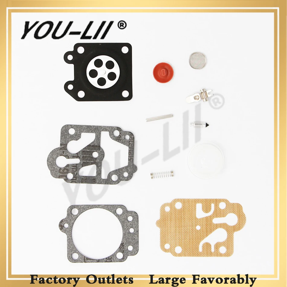 YOULII Carburetor Repair Kits With Primer Bulb For Brush Cutter CG260 CG330 CG430 CG520 GX35,40-5 43CC 52CC Chinese Trimmer Spar