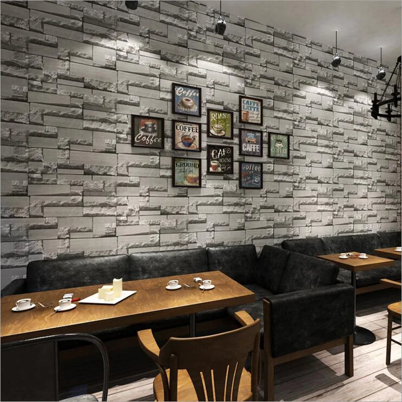 

Q QIHANG Vintage Printed Non-woven Wallpaper Brick Pattern Living room Wallpaper Commercial Wallpaper 0.53m*10m=5.3m2