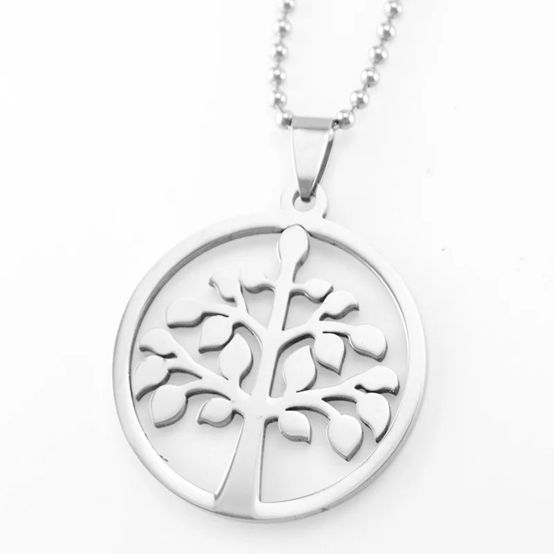 50pcs Fashion DIY Necklaces Life Tree Pendants tags charms For Men Women Necklace  Stainless Steel Gifts wholesale price