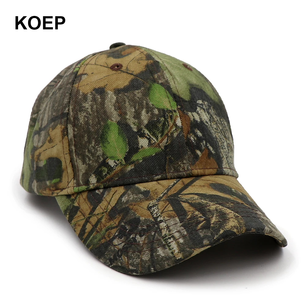 KOEP-gorras de béisbol de camuflaje para hombre, sombrero de pesca al aire libre, gorra de papá de caza, 2021