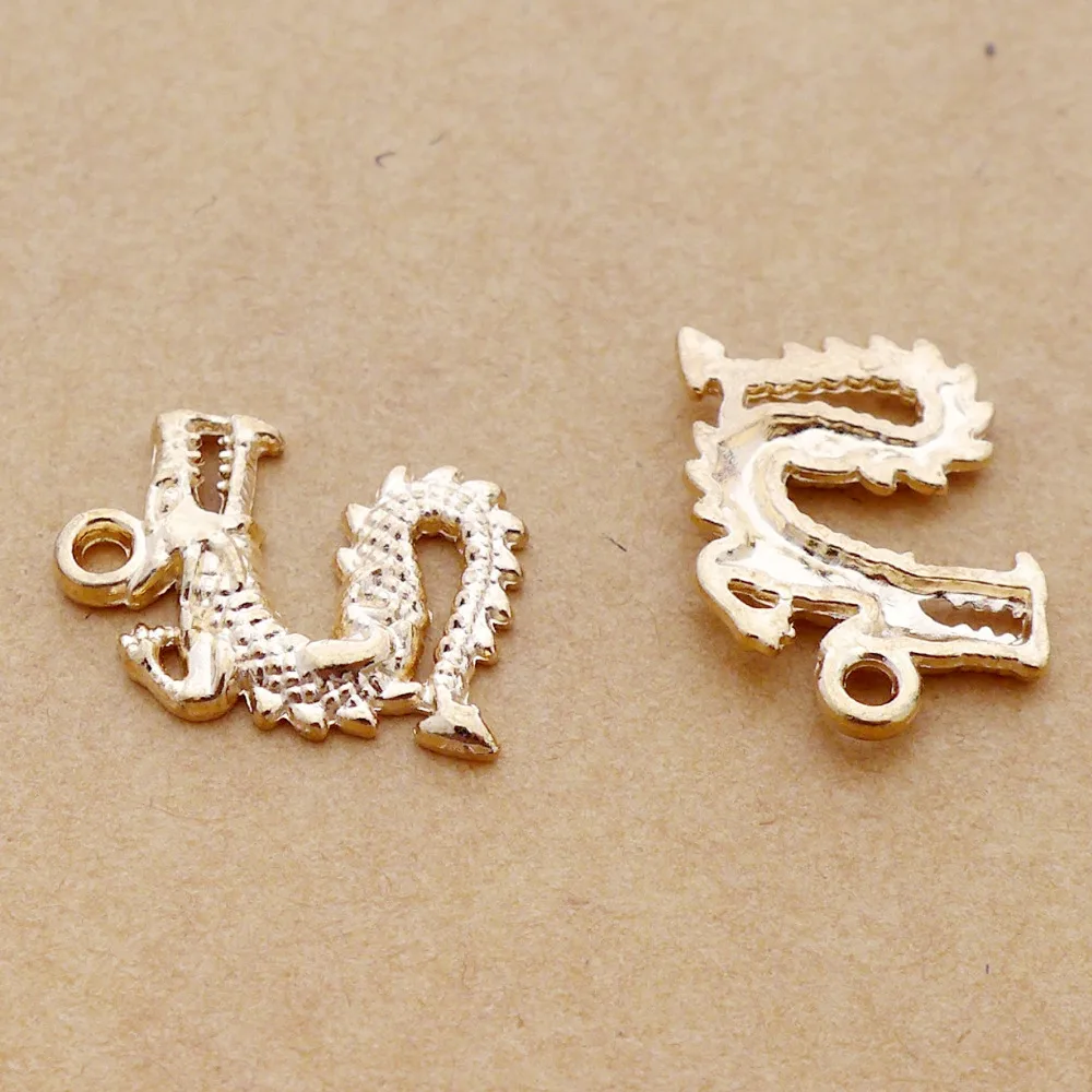 

gold dragon charm pendant gold alloy charm diy jewerly accessories findings bracelet free shipping 16.6*12.3MM 100pcs/lot