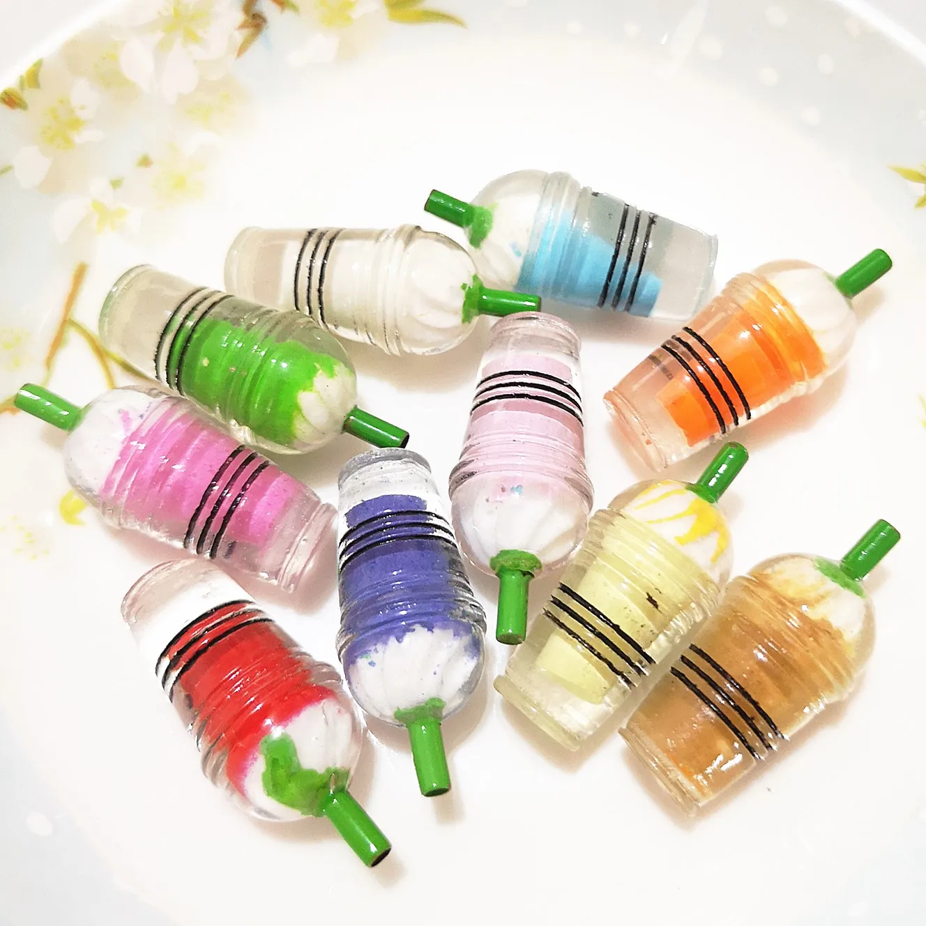 

100PCS Slime Charms Mini Ice Cream Cup Resin Coffee Bottle Plasticine Accessories Making Supplies For DIY Scrapbooking Crafts