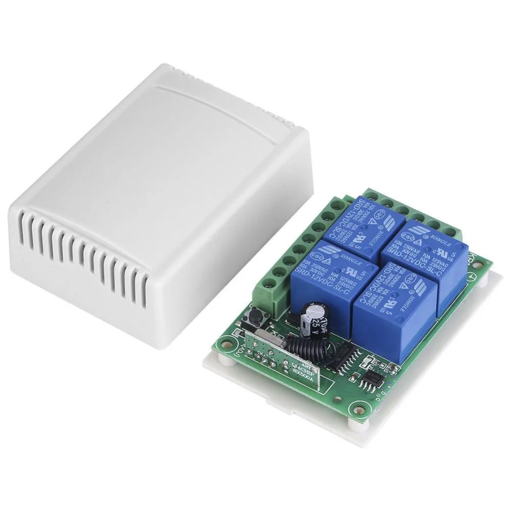 DIFODA 433 Mhz  Wireless Remote Control Switch DC 12V 4CH relay Receiver Module With 4 channel RF RemoteTransmitterDIFODA