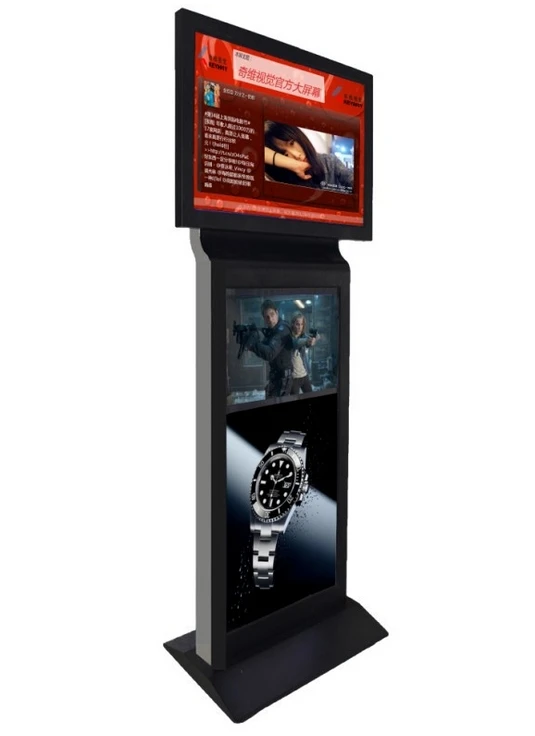 Floor stand alone 47 55 65 inch touch screen outside dual LCD display/monitor digital signage  Advertising Players computer