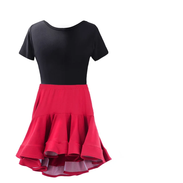 Robe de danse latine pour filles, salsa, tango, rumba, robes de Rhpour enfants, cocktail rouge, jupe sirène, nouveau