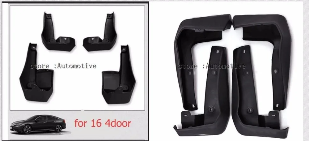 

2016 2017 2018 FOR HONDA CIVIC ALL NEW 4-DOOR SEDAN MUDFLAPS MUD FLAP FLAPS SPLASH GUARD MUDGUARDS FRONT REAR FENDER MOLDED SET