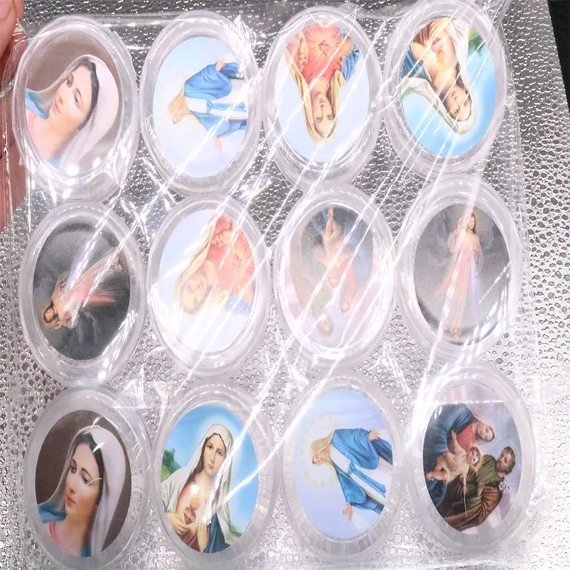 96PCS classic Christian plastic rosary box. Christ prayer rosary necklace box. Random pictures.