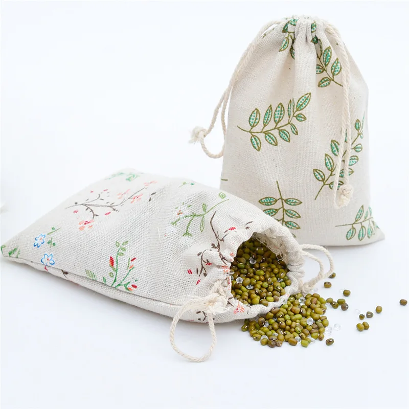 6pcs Cotton Print Bundle Pocket Plant Mildew Proof Aromatherapy Bag Party Candy packing  Jewelry Packaging Jute Gift bags