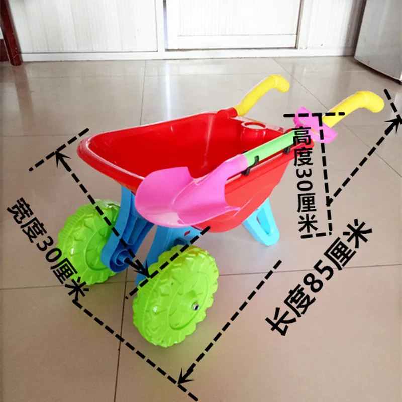 Plastica Sabbia Doppio Bambino Ruote Trolley Giocattolo Bambini Che Giocano Con sabbia e Neve Strumento Carretto Gioco di Sabbia Giocattoli Da Spiaggia A050