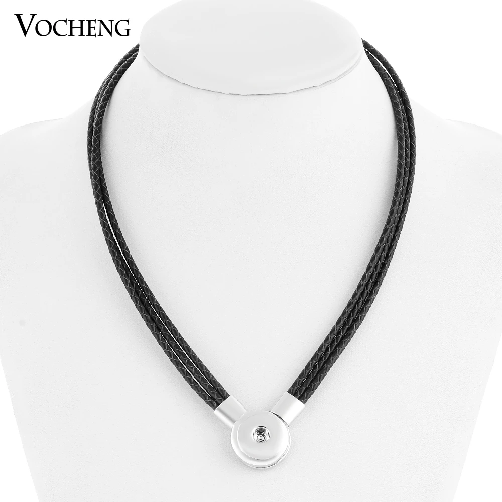 Vocheng Snap Button Jewelry 10 Colors Leather 18mm Magnet Pendant Necklace NN-369