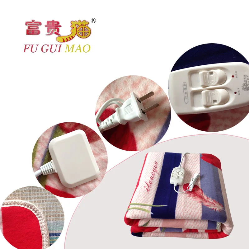 فوغيماو بطانية كهربائية 180*200 من القطيفة, بطانية تدفئة كهربائية 220 فولت ، مرتبة ، بطانية تدفئة الجسم