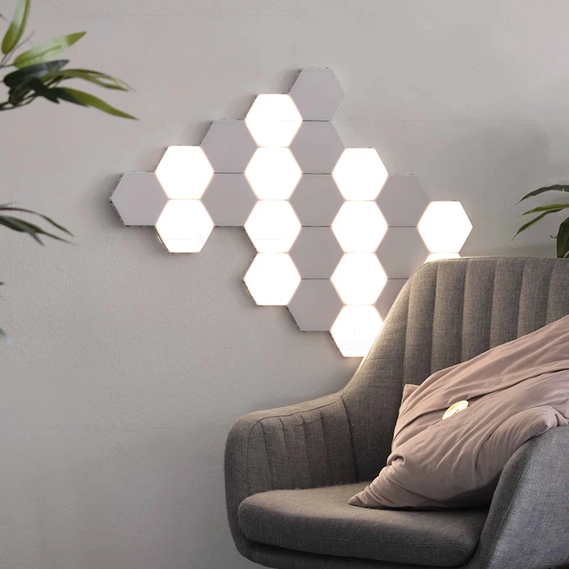 Hexagonal Quantum Lamp Touch Sensitive modular Wall Lighting Magnetic Creative Decoration Night Light For Restaurant Bedroom