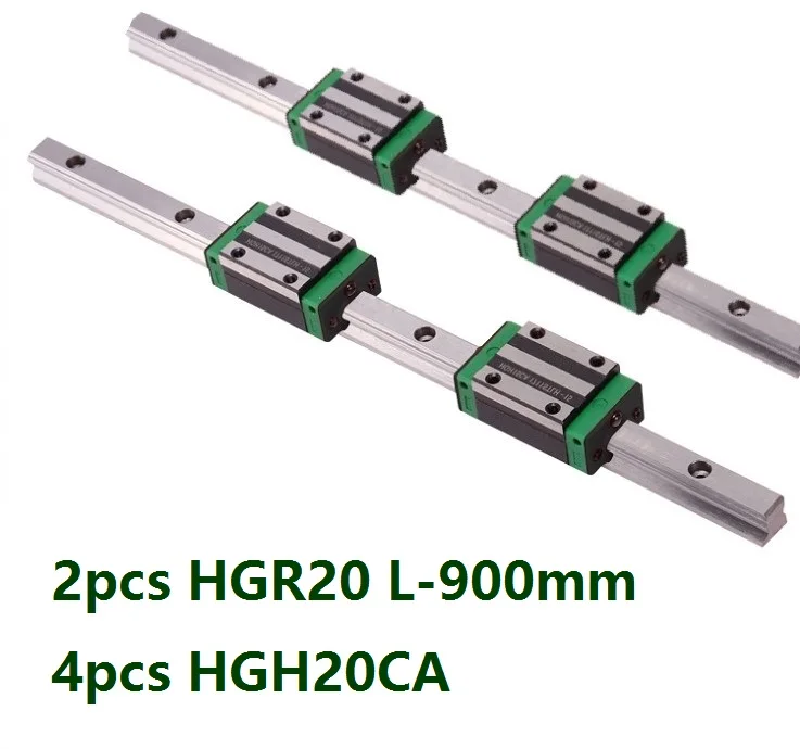 

2pcs China made HGR20 L-900mm linear guide/rail + 4pcs HGH20CA linear narrow blocks for CNC router parts