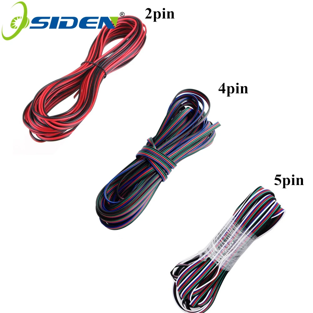 Imagem -02 - Fio da Extensão do Fio 4pin 5pin de Osiden 200m 2pin Fio 22 Awg Rgb Mais Cabo Branco do Conector do Fio para 3528 5050 Rgb Rgbw Tira Conduzida