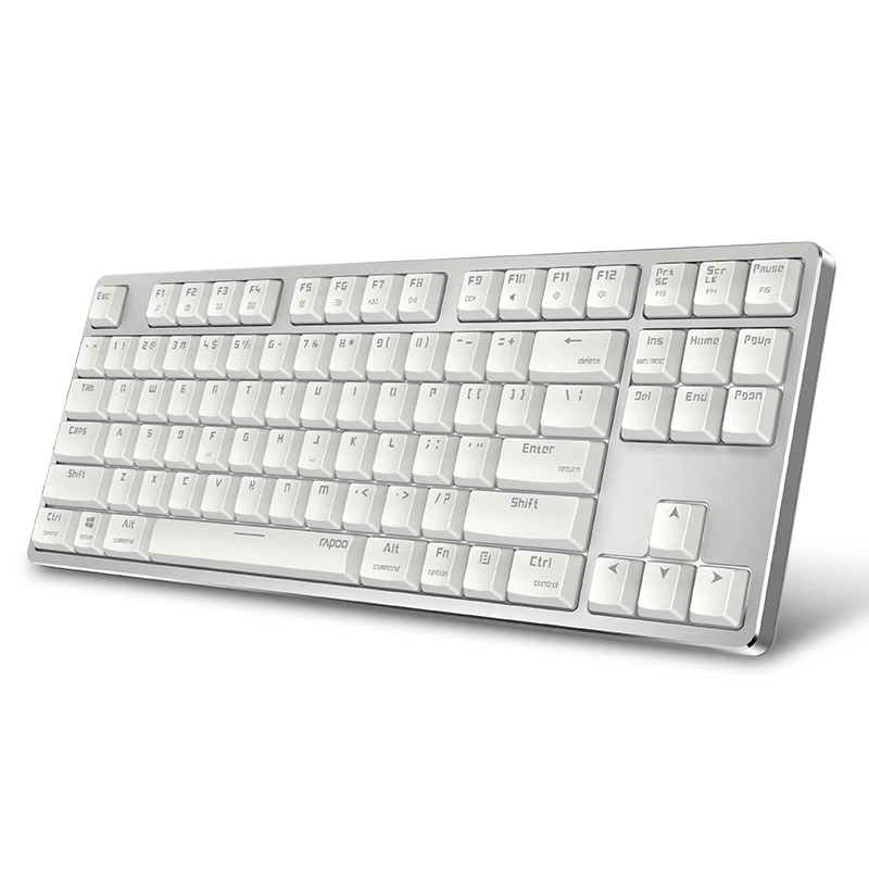 Rapoo MT500 Mechanical Keyboard White Backlit, USB Removable Design, 87 Keys