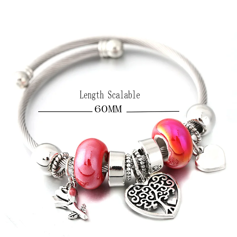 Butterfly Owl Elephant Beaded Bracelet Jewelry 6 Colour Adjustable Charm Bracelet Bangles Fashion Women Accessories Gift Jewelry