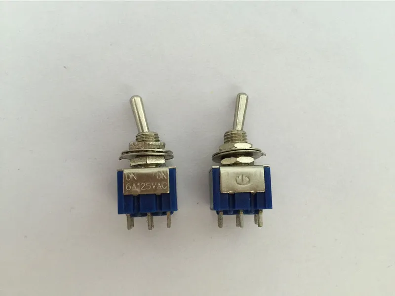 100pcs MTS-202 6-Pin SPDT ON-ON 6A 125V/3A 250V Toggle Switches