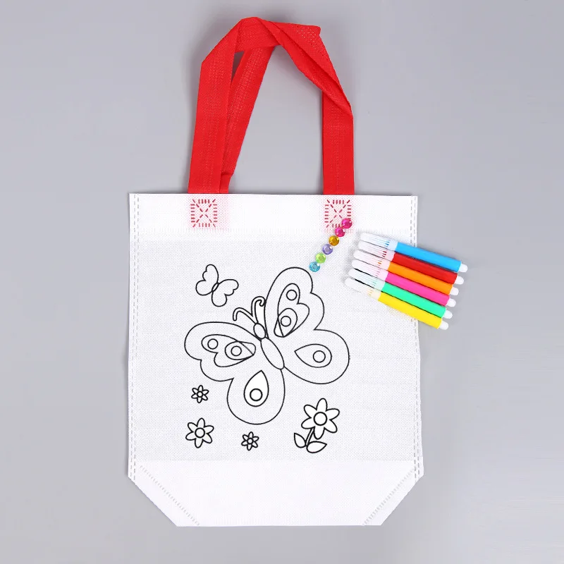 27 stili per bambini fai da te disegno artigianale borsa colorata bambini che imparano giocattoli educativi da disegno con penna acquerello sicura per regali per bambini 1pz