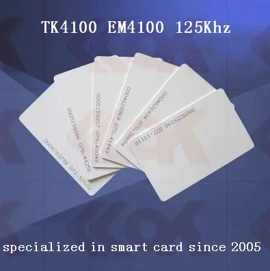 1000pcs/lot 125KHz RFID blank TK4100 EM4100 ID PVC Card ID Smart Card