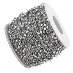 10 Meters Bulk Fancy Stainless Steel Satellite Chain Anti Tarnish Bead Ball Cable Chain for Necklace Choker Anklet Making