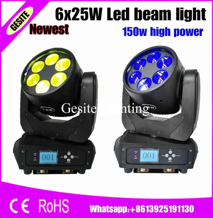 

4pcs/lot Led Moving Head Light 6Pcs 25W Quad 4in1 RGBW Led Moving Head Beam DJ Effect Lighting Light