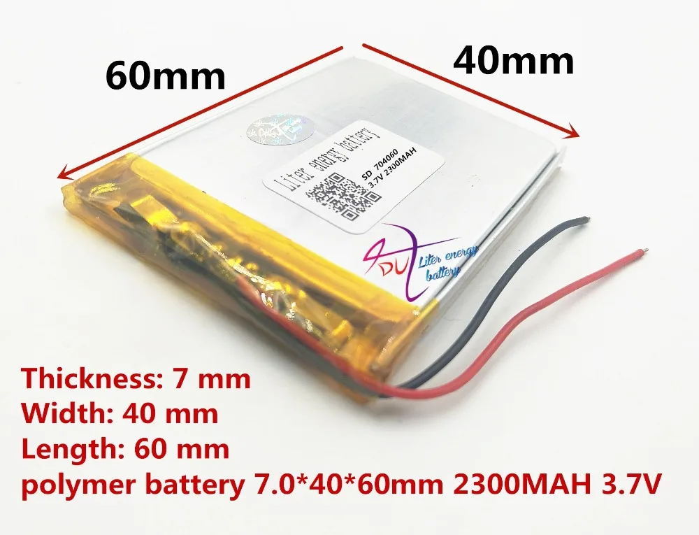 3.7 V litowo polimerowa bateria 704060 074060 2300 mah MP5 7 cal MP4 navigator produkty bezpieczeństwa