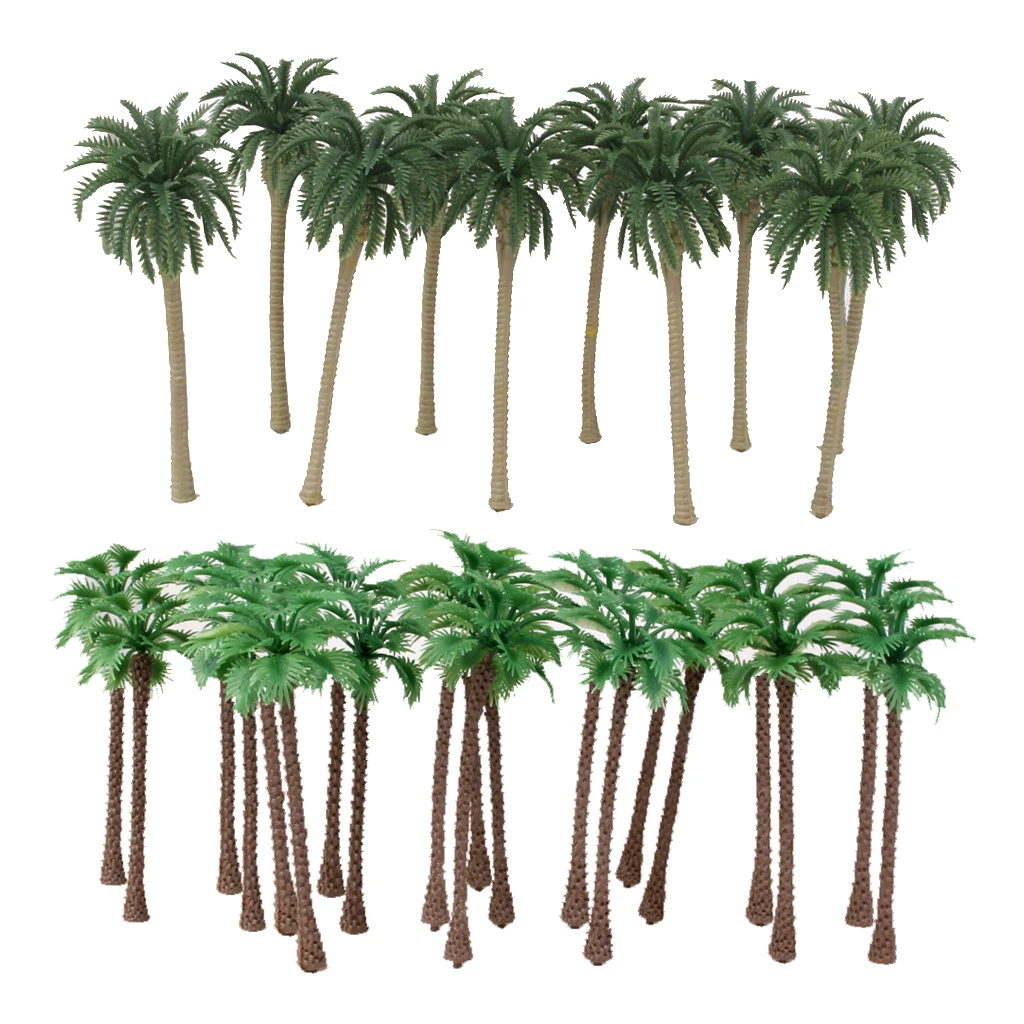 

40 pcs Model Coconut Palm Tree Scenery for Train Railway Architecture Building Layout