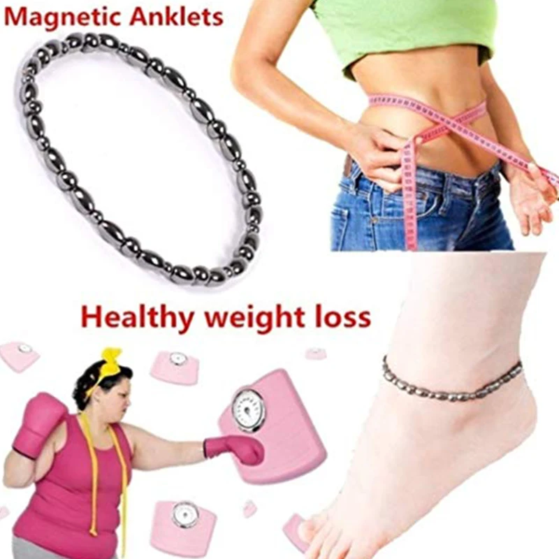 Magnetic Therapy Loss Weight Bracelet Anklet Black Gallstone Stimulating Acupoints Slimning Anti Cellulite Foot Chain Tool