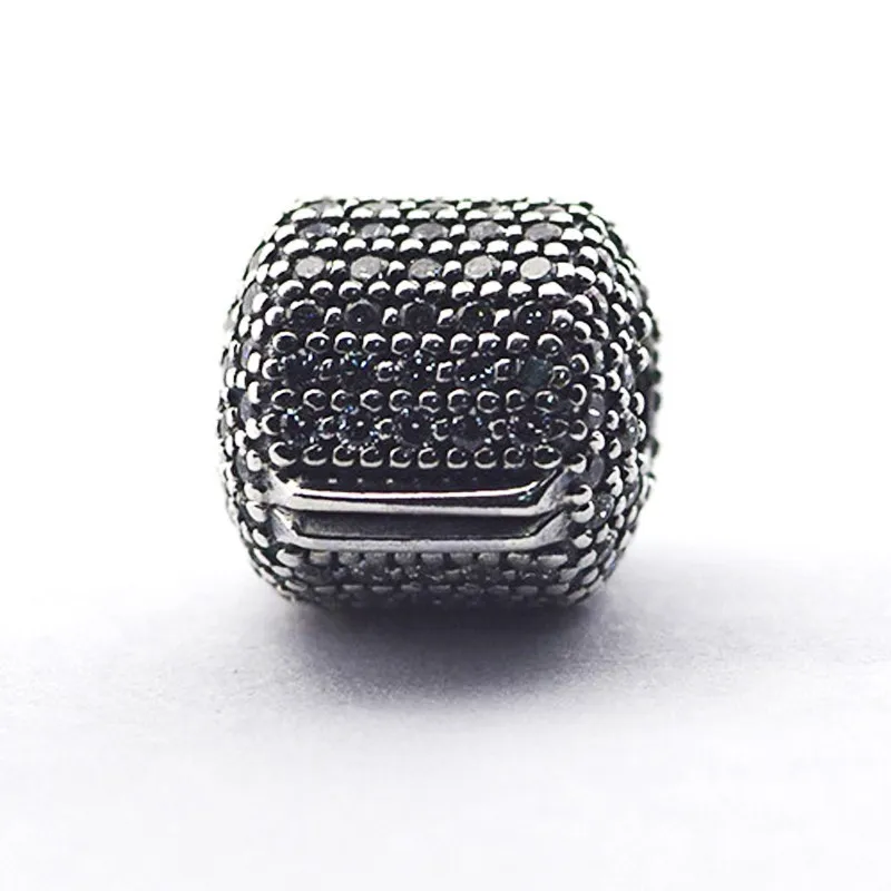 

Pave Barrel Charms Beads Fits Silver Charms Bracelet Clear CZ Stop Clip Beads DIY Jewelry Silver 925 Jewelry DIY For Women