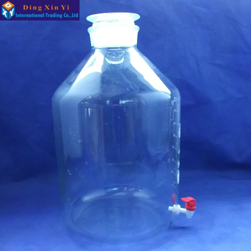 20000ml 1pc/lot aspirator bottle Glass bottle with plastic stopper and stopcock  for serving wine or water