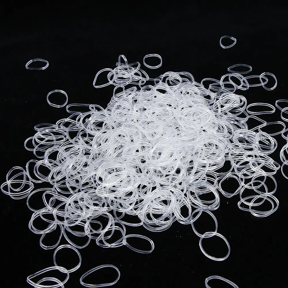 200PCS Piccolo Trasparente di Gomma Hairband Rope Silicone Titolare Coda di Cavallo Elastico TPU Titolare Del Legame Dei Capelli di Gomma Anelli di Accessori Per Capelli