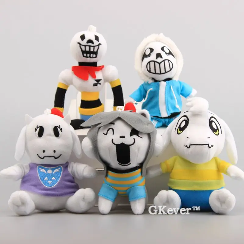 5 Styles Undertale Plush Toys Sans Asriel Toriel Temmie Skeleton Plush Keychain Soft Pendant Dolls 13-20 CM