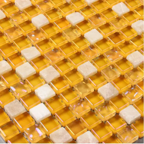 

Gold Yellow Glass Spain Marble Crystal glass mosaic MD-GM001 kitchen backsplash bathroom wall sticker floor tile