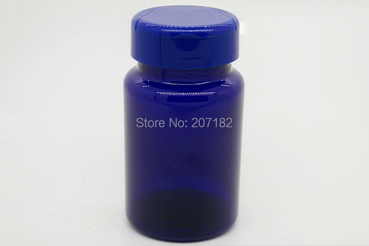 (100pcs/lot) 100cc Blue Color Flip Cap PET Empty Bottle, Plastic Medicine Bottle,100ml Caspule Bottle