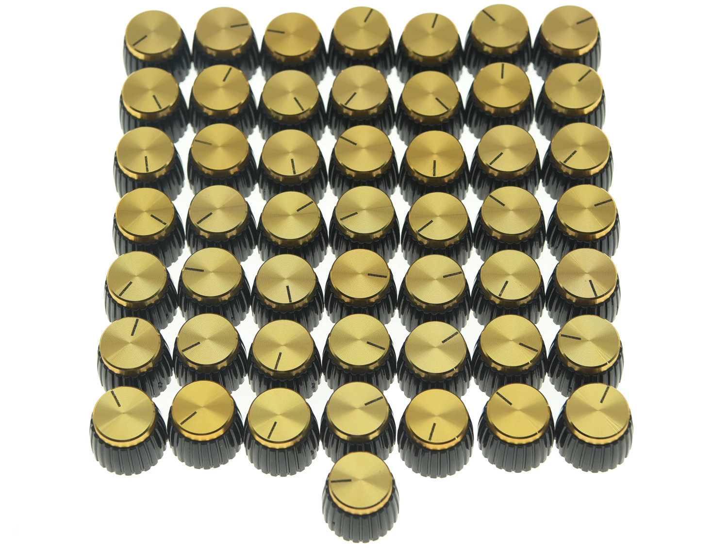 KAISH 50x Guitar AMP Amplifier Knobs Black w/ Gold Cap Push on Knob fits Marshall AMP