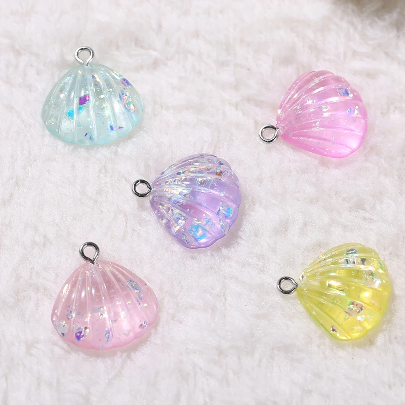 15Pcs/Lot 17*20mm Resin Shell CharmsFlatback Accessories for Jewelry DIY Making