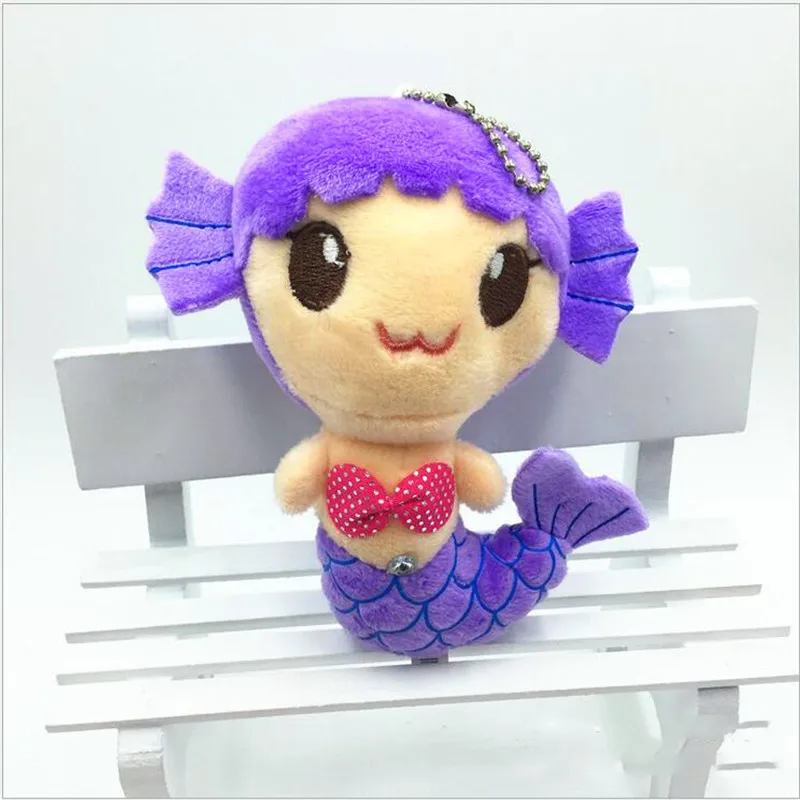 1Pcs Cute Mermaid Plush Toys Bead Chain Key Bag Pendant Doll Stuffed Animal Toy For Girl Christmas Gift 12CM 2021 Hot Selling