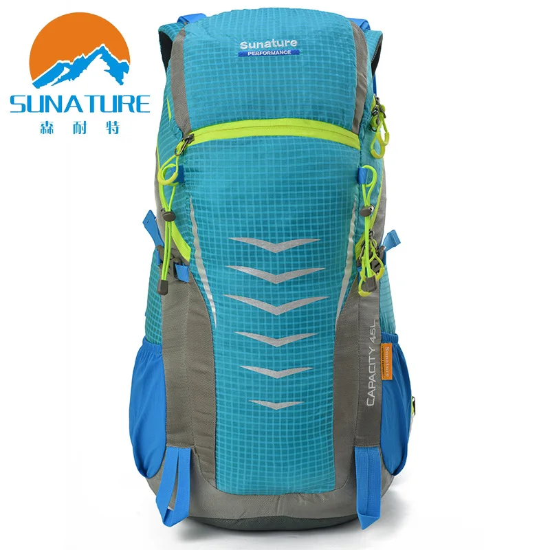 

sunature New Travel Hiking Backpack Outdoor Climbing Backpack Large-capacity Camping Tourism Waterproof Nylon Backpack 45L