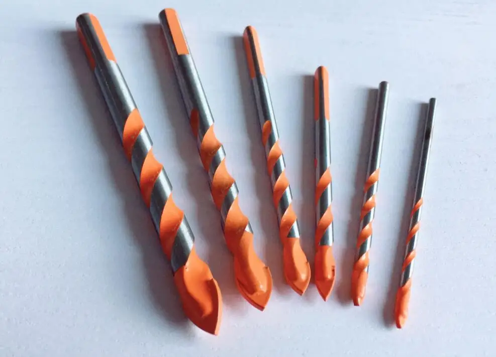 9pcs 3/4/5/6/8/10/12/14/16mm Ceramic tile bit glass ceramic Marble concrete wall triangle handle alloy twist drill bit