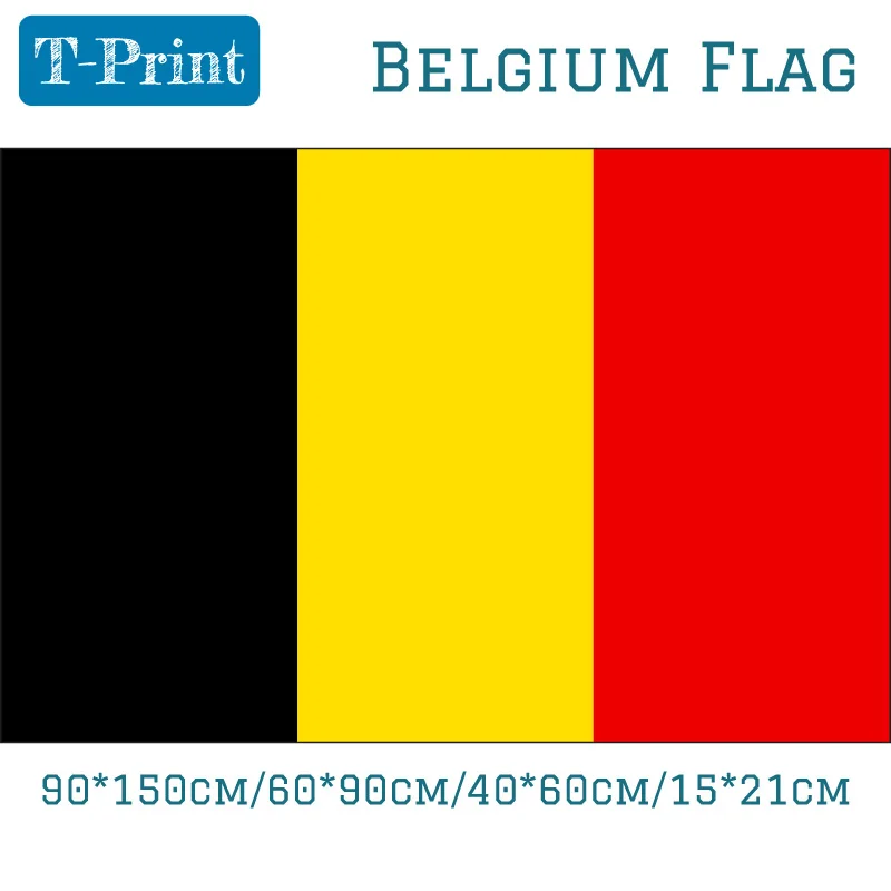 90*150cm 60*90cm 40*60cm 15*21cm 5 * 3FT Belgique Drapeau bannière en polyester