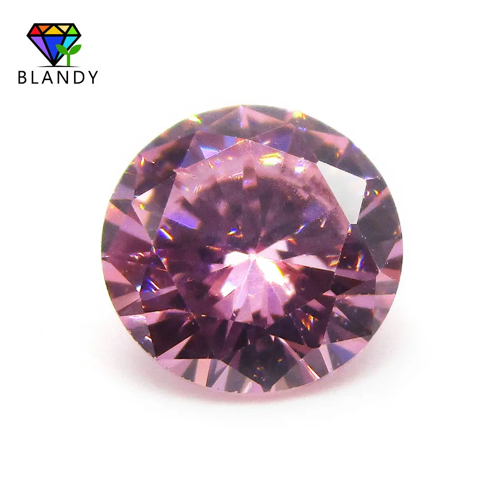 Factory Price 1.0--3.0mm Round Brilliant Cut Pink Cubic Zirconia Stone 5A Quality Loose Synthetic CZ Gems For Jewelry Making