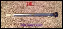 1Pcs 1ml Glass Syringe Injector Glass Sampler Lab Glassware Blue Brand New