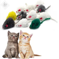 SUPERDOG 5Pcs/Set Funny Rabbit Fur False Mouse Pet Cat Toys Mini Funny Playing Toys For Cats Kitten Pet Accessories