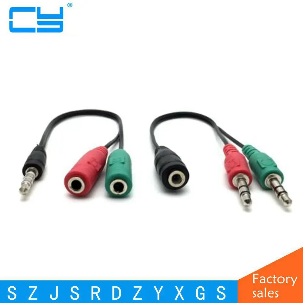 3.5mm 2 in 1 Microphone Headphone adapter for Skype PC laptop Mac
