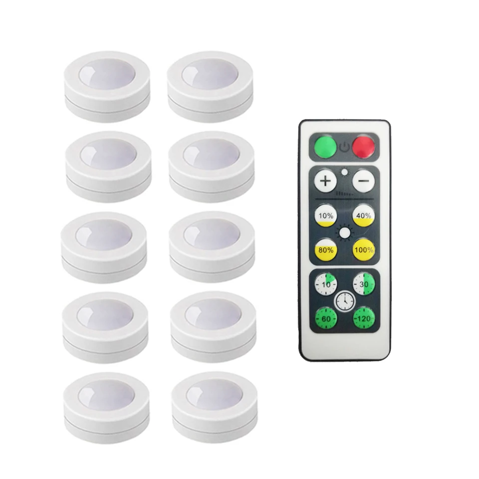 Cabinet Light Wireless Dimmable Touch Sensor LED Night Lamps Battery Powered Remote Control Suitable for Kitchen Stair Bedroom